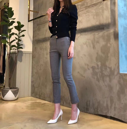 2025, herbst Langarm Mode Frauen Strickjacken Pullover Gestrickte Mantel Kurze Beiläufige Einreiher Koreanische Dünne Chic Damen Tops.