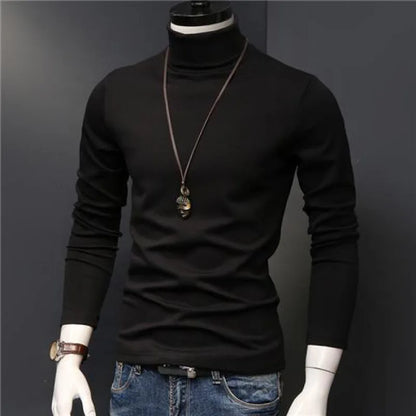 2023 new Sweater Men Solid Color Turtleneck Pullovers Pull Homme Men's cold Blouse Winter Long Sleeve T Shirts.