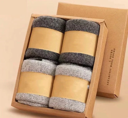 4Pairs/Lot Men's Winter Super Thick Thermal Socks Wool Men Women Solid High Quality Merino Wool Socks Cold Snow Warm Wool Socks