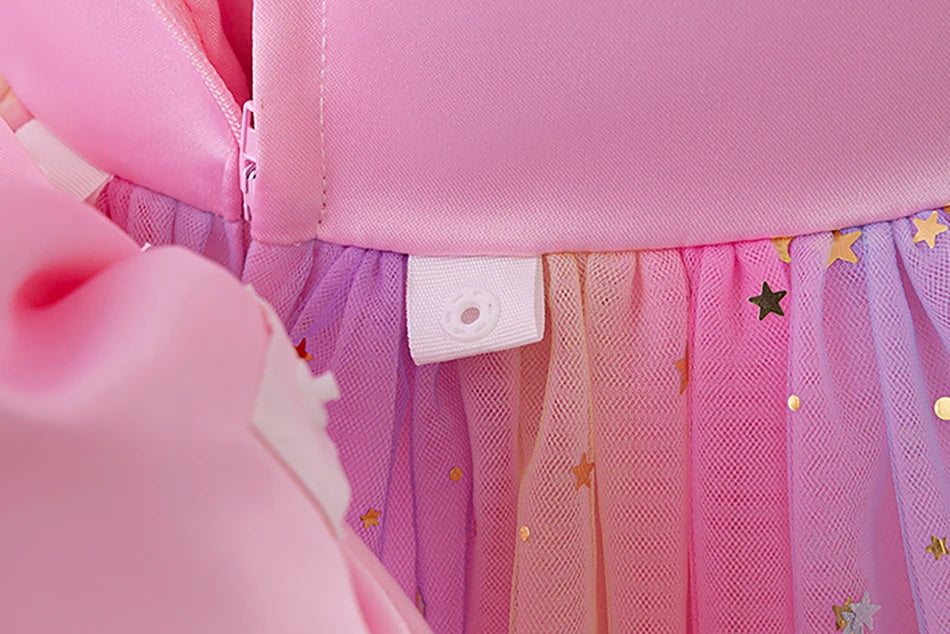 Elegantes, ärmelloses Tüll-Ballkleid für Kinder, Bühnenaufführungen, Hochzeiten, Weihnachten, Mädchenkleider, Mädchen-Prinzessin-Partykleider.