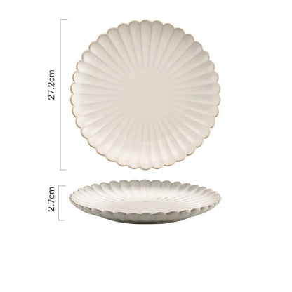 1pcs Retro Ceramic Dishes Plates Fish Dish Plates Manual Flower Relief Living Room Dinner Plate Kitchen Fruit Salad Dish Bowl.