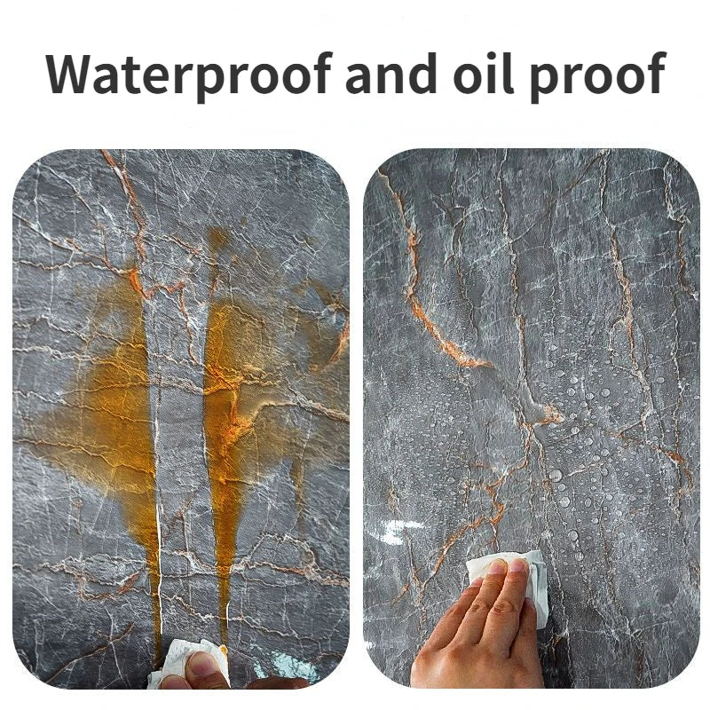 80CM Marble Self Adhesive Waterproof Wallpaper for Bathroom Wall Deocr Kitchen Oil Proof Mould-Proof Wall Stickers Home Decor