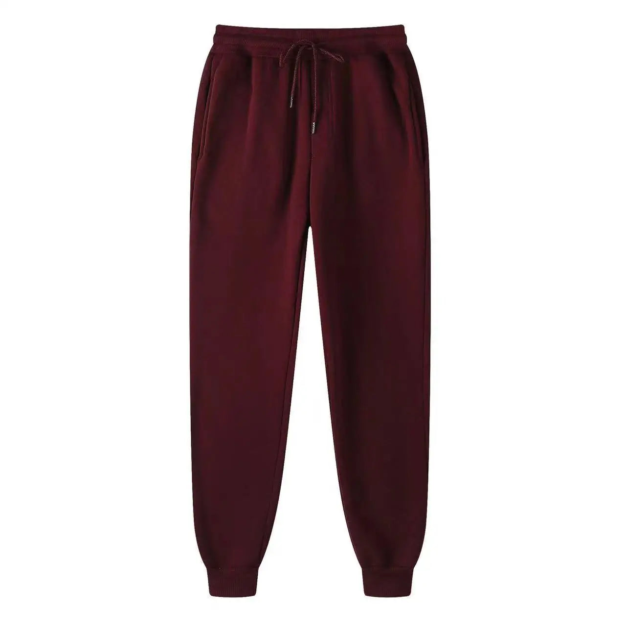 Mens Casual Pants Autumn Winter Fleece Sweatpants Men Running Jogger Sports Gym Trousers Fashion Solid Color Workout Long Pants