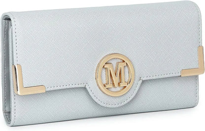 Miss Lulu WOMEN'S purse Long Wallet with zipper PU leather Card hand fan keys Holder Phone Case.