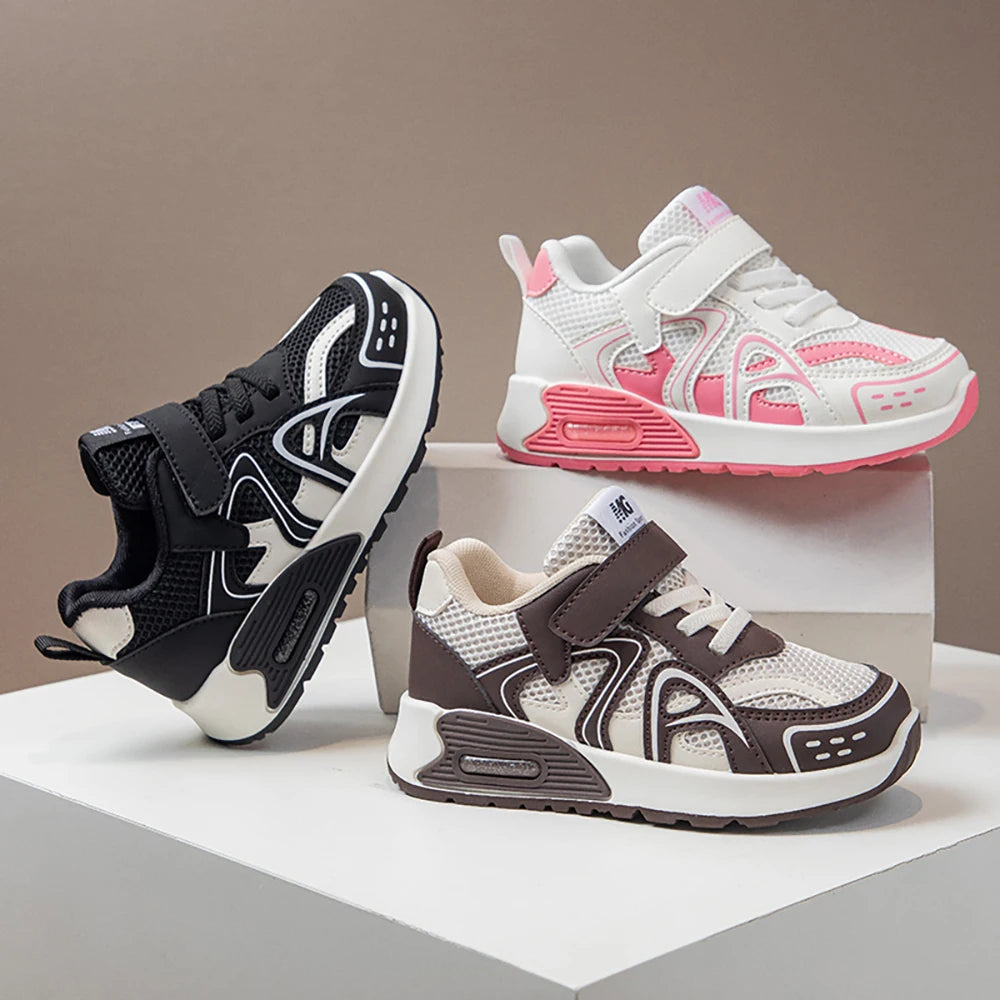 Autumn Children's Sport Shoes PU Leather Teenager Kid's Sneakers Anti-slippery Trend Fashion Girl's Sneakers Boy Running Shoes.