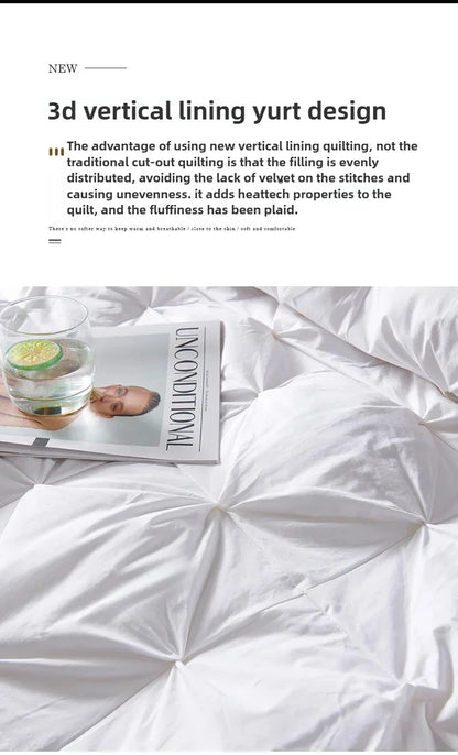 Goose Down Soft Duvet Luxury Blanket King Queen Twin Size Comforter Bedding Filler Bread Shape Super Warm Quilt.