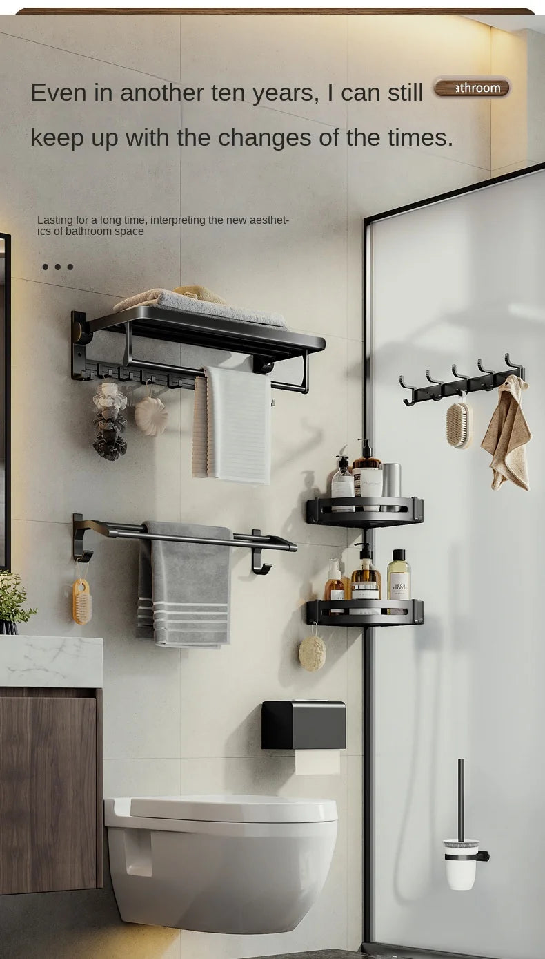 Metalle Badezimmer Handtuchhalter Stanzfreier Rack Toilettenanhänger Raum Aluminium Badezimmer Handtuchhalter, Handtuchhalter, Handtuchhalter Badezimmer