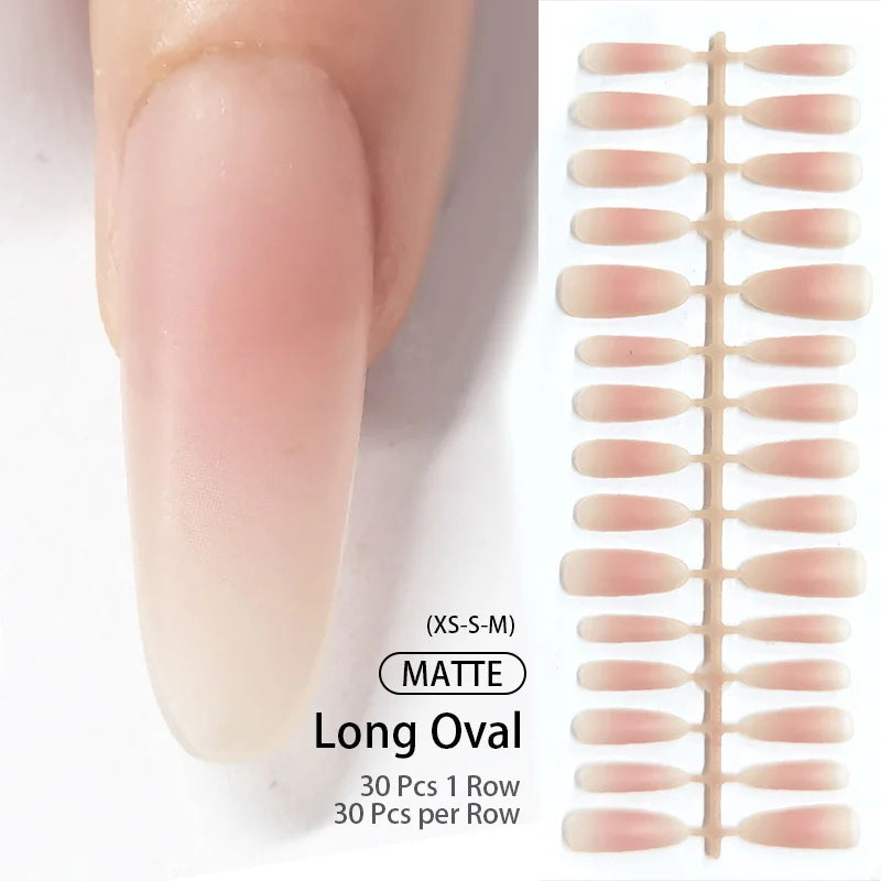 30Pcs Matte Nude Fake Nail Fashion Press on Quick Extension Wearable False Nails Simple Full Cover Nail Tips Manicure Nail Art.