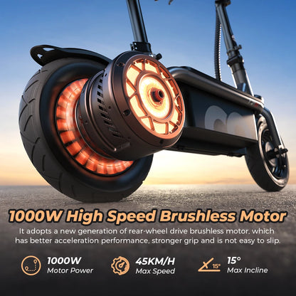 ISCOOTER F3 Electric scooter 1000W motor 48V13AH battery foldable electric scooter, adult electric scooter with seat 45 km/h.