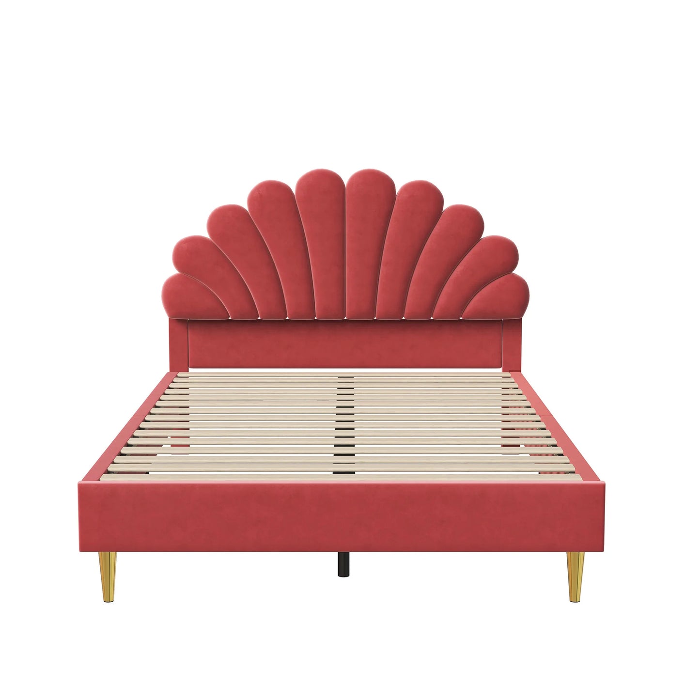 Creahappy Polsterbett – Doppelbett 140 x 200 cm, Doppelbett mit Samtmuster, warm und bequem