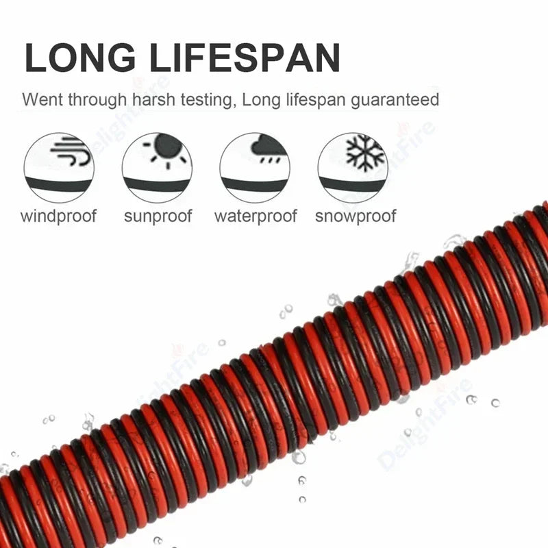 12V Red Black Hookup Wire 2 Pin Automotive Flat Cable LED Extension Wires For Doorbell LED Ribbon Lamp Tape Lighting Speakers.