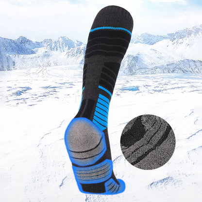 1 Pair Winter Thermal Ski Socks Cycling Soccer Snowboard Socks High Tube Stockings for Men Outdoor Skiing Cycling Running Hiking.