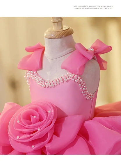 2025 Prinzessinnenkleid zum ersten Geburtstag für Mädchen, neue Hochzeit, Blumenmädchen, Klavieraufführung, Host-Kleid, Party-Kleidung, Outfits, passendes Bankett.