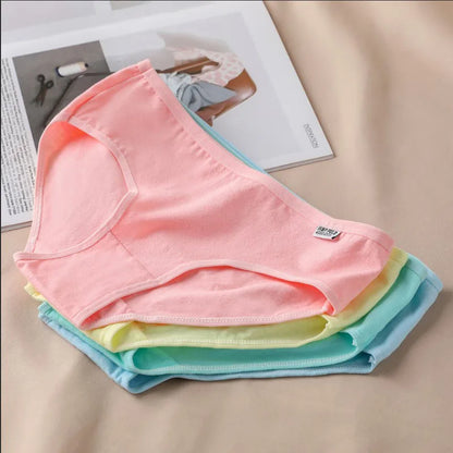 7Pcs Panties for Women Cotton Underwear Plus Size Sexy Briefs Girls Breathable Soft Lingerie Female Cute Solid Color Underpants.