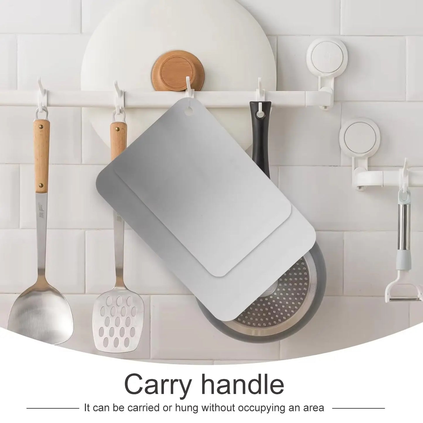 Titanium Cutting Boards for Kitchen Stainless Board 304 Steel Thickened Double Sided Food Grade Portable Fruit Meat Chopping