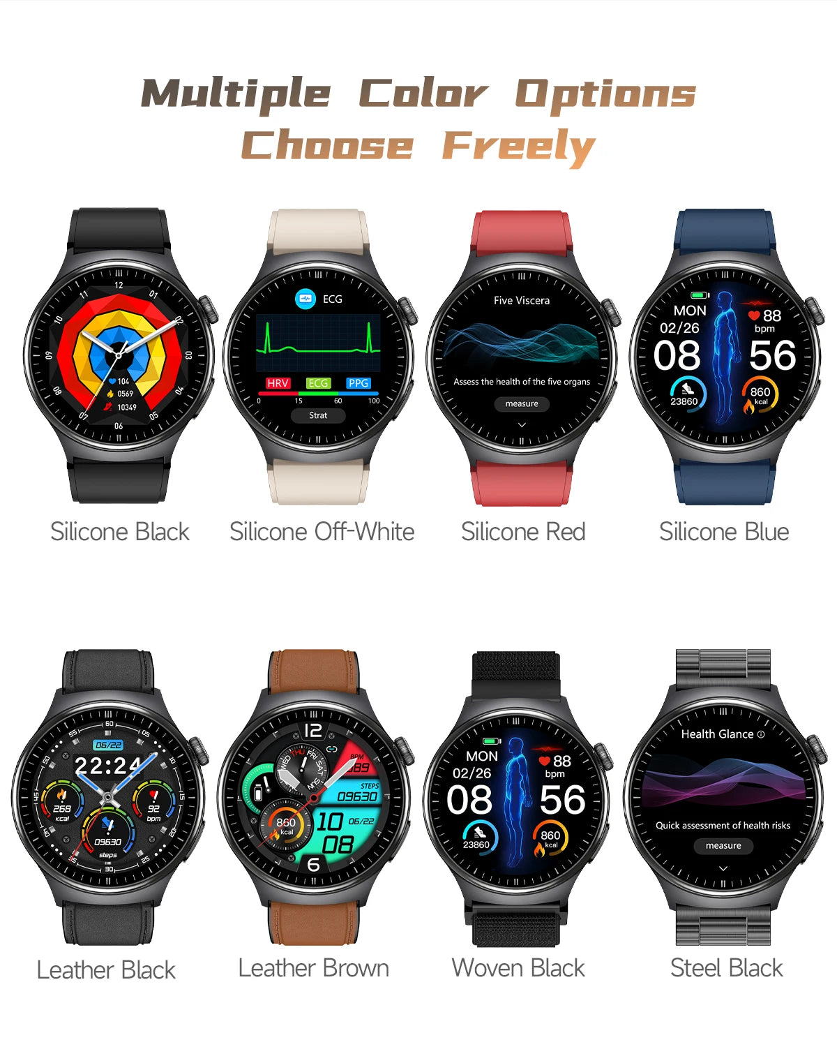 2026 New Smart Watch Men ECG+PPG Blood Lipids Uric Acid Blood Pressure Bluetooth Call 1.43'' Sapphire Smartwatch Remote Nursing