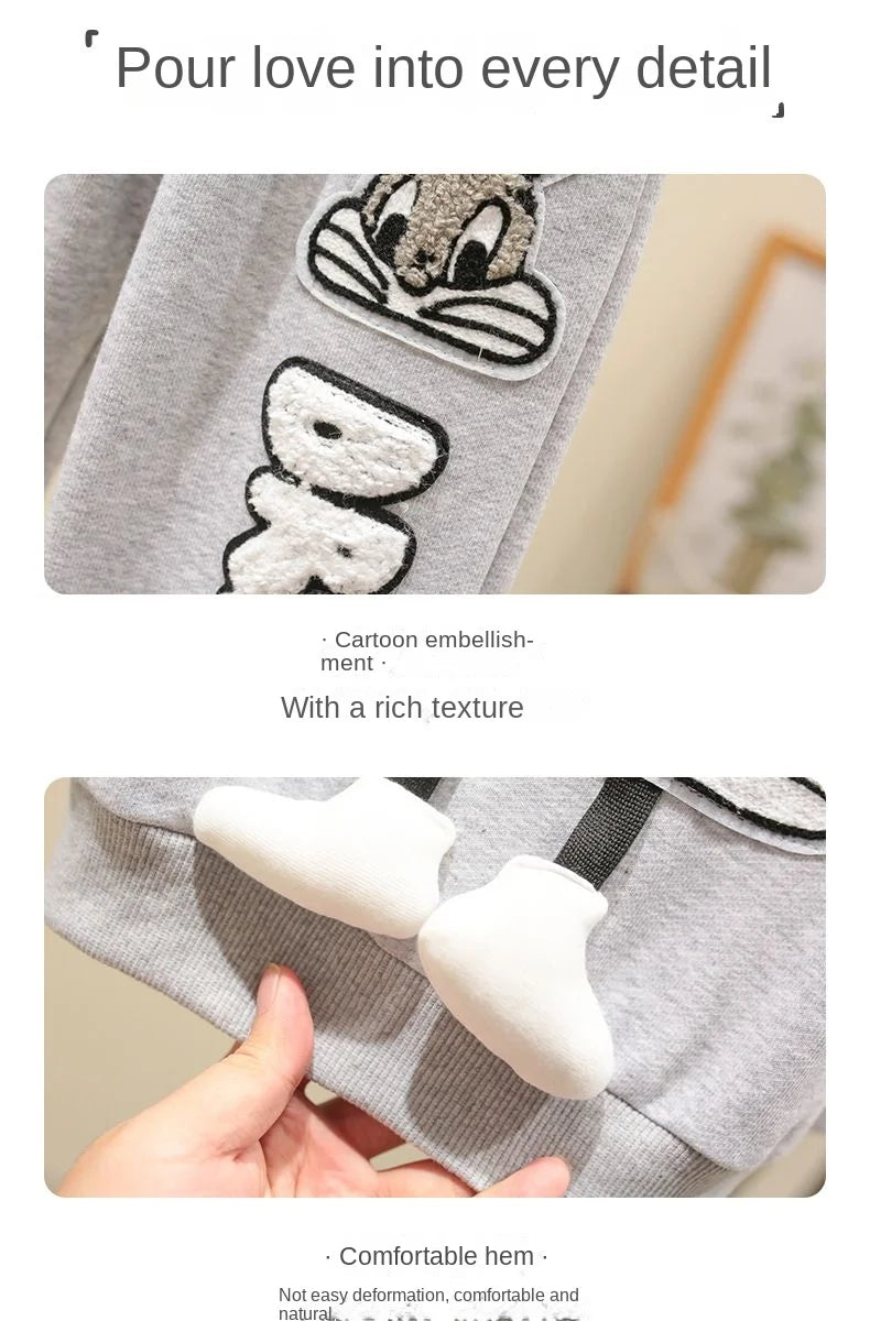 Autumn Kid Boy Clothes Set Cartoon Printed Sweatshirts Pullover Top and Pants Bottom 2pcs Suit Children Girls Outfits Tracksuits.