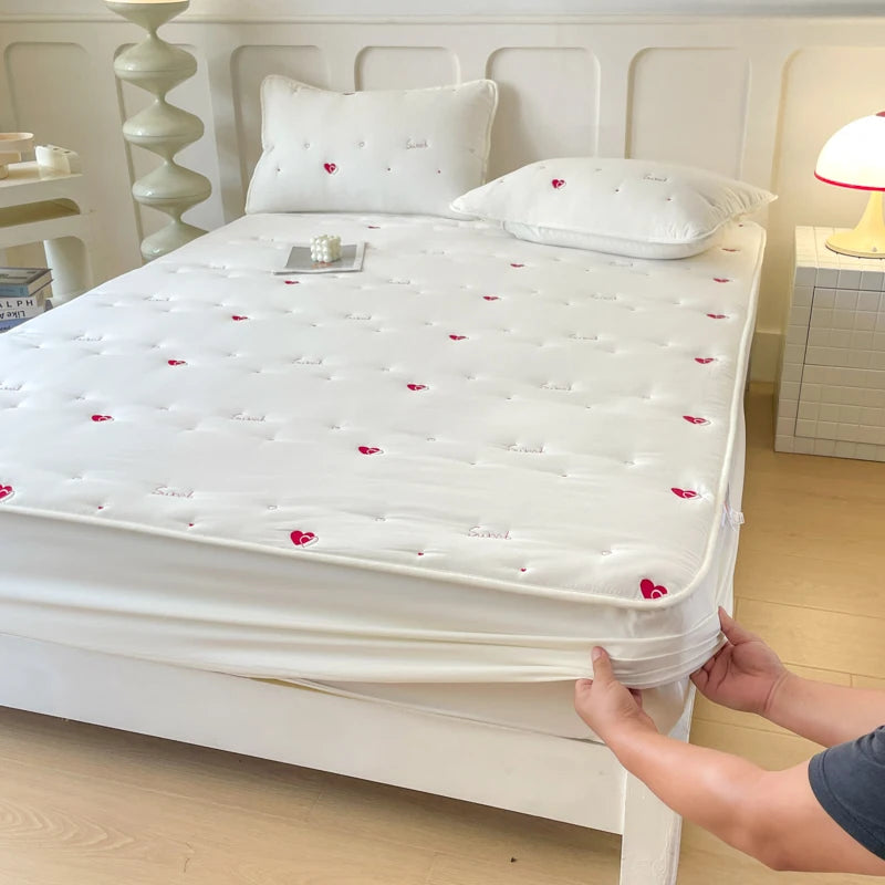 Thicken Bedspread Elastic Bed Cover Simple Style Bed Linen Queen/King Size Mattress Covers 매트리스 커버	 (No Pillowcase).