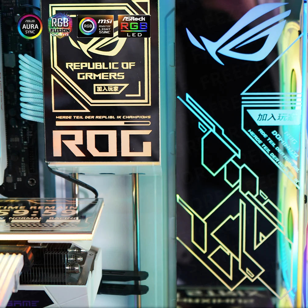 Mirror MOD RGB Lighting Panel Customize PC Case VGA Backplate Side Panel PC Cabinet A-RGB Colorful AURA SYNC Water Cooling Plate