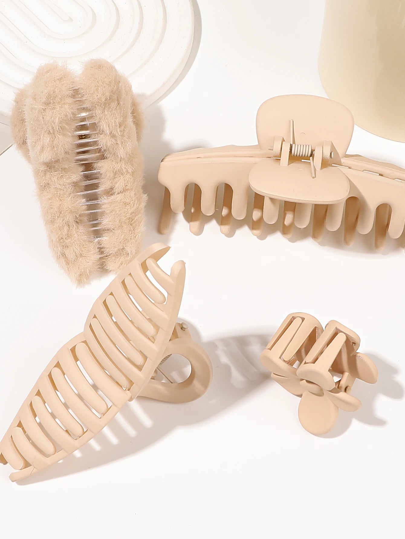 7/8Pcs Neutral Color Hair Clips for Women 4.7Inch Large Hair Claw for Thin Thick Hair,Big Matte Banana Clip,Strong Hold jaw clip.