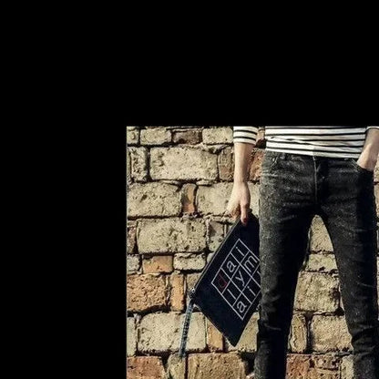 Pure White Jeans Men's Elastic Korean Style Slim Fit Youth Slimming Straight Leg Business Casual Middle Age High End Pants.