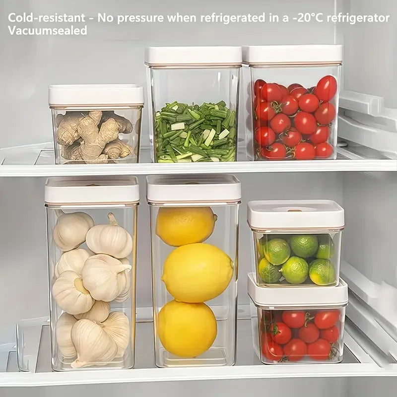 4-piece modern vacuum-sealed food storage containers - household refrigerator storage containers, suitable for food and grains.
