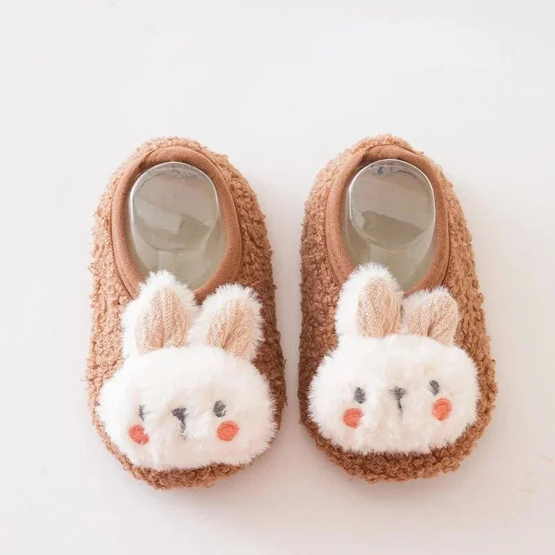 Autumn Winter Baby Slippers Toddler Plush Floor Sock Shoes Children Soft Sole Walking Shoes Indoor Home Anti-slip Kids Shoes