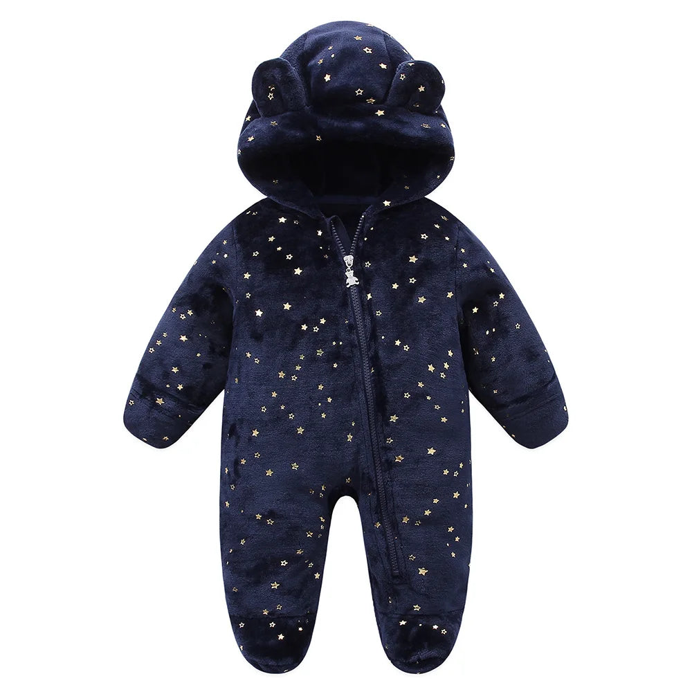 Neugeborenen Baby Flanell Strampler Weiche Warme Herbst Winter Body für Jungen & Mädchen Cartoon Print Overall 0-19M neugeborenen Baby Kleidung