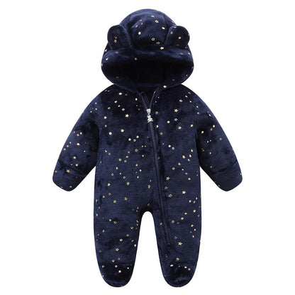 Neugeborenen Baby Flanell Strampler Weiche Warme Herbst Winter Body für Jungen & Mädchen Cartoon Print Overall 0-19M neugeborenen Baby Kleidung