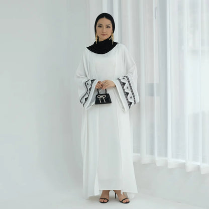 Dubai Open Abaya Embroidery Long Cardigan Women Muslim Dress Kimono Jalabiya Ramadan Kebaya Caftan Marocain Femme Robe Abayas.