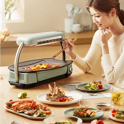 New Smokeless Barbecue Oven Barbecue Pot Household Multi-function Indoor Electric Oven Korean Style Skewer.