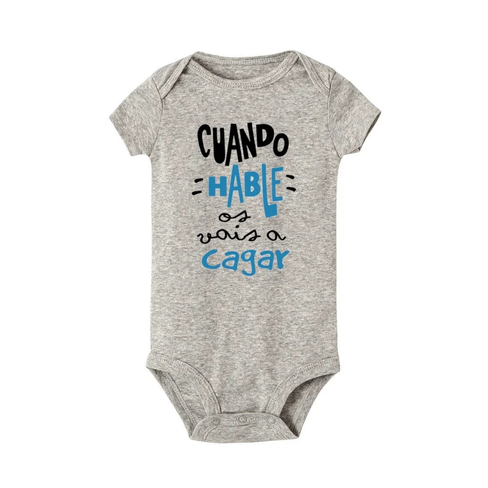 When I Talk You Mess Up The Gift Print Baby Strampler Säuglingsbodysuit Baby Niedliche Kleidung Neugeborene Kurzarm Bodys Kleinkind Geschenk