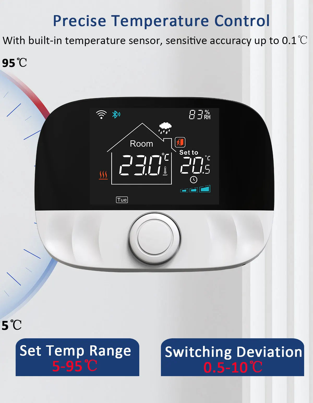 RF Wireless Thermostat Smart WiFi Floor Heating For Gas Boiler Battery Powered Tuya Temperature Controller Receiver Alice Google.