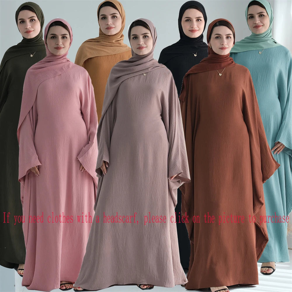 Ramadan Satin Abaya Islam Muslim Summer Batwing Sleeve Maxi Dress Kebaya Abayas For Women Kaftan Robe Musulmane Femme Vestidos.