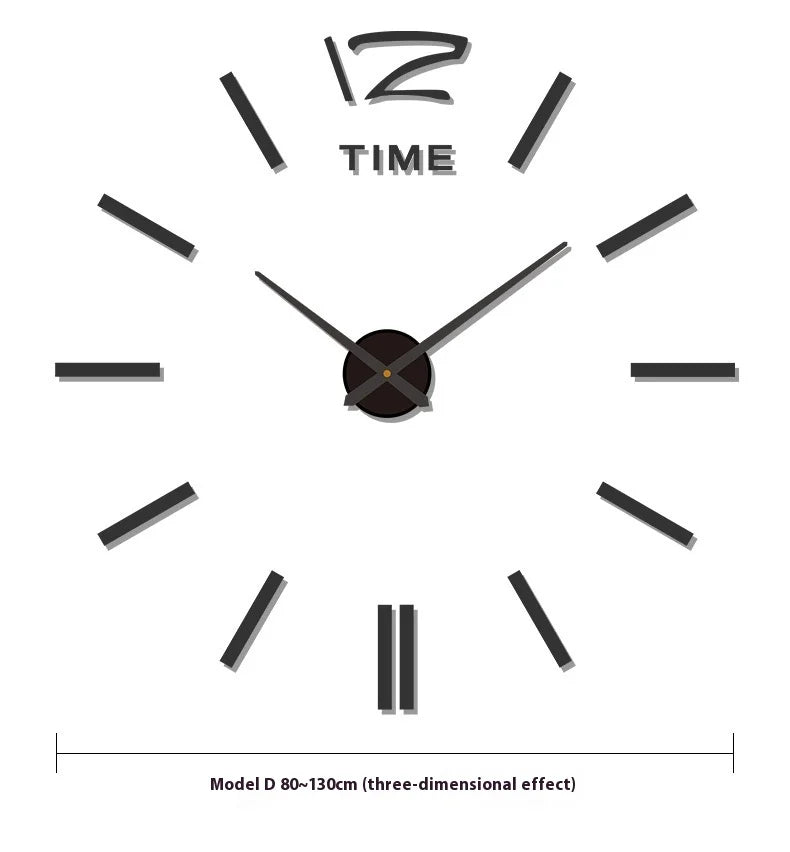 2023 Modernes Design, große Wanduhr, 3D-DIY-Quarzuhren, modische Uhren, Acryl-Spiegelaufkleber, Wohnzimmer, Heimdekoration, Horloge