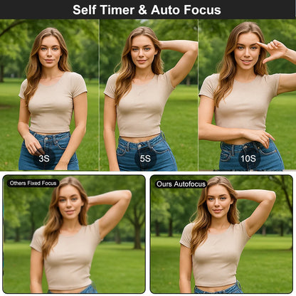 Ourlife 6K Compact Digital Photography Camera 64MP 16X Digital Zoom 180° Flip Screen WiFi Vintage Vlog Video Recorder YouTube.