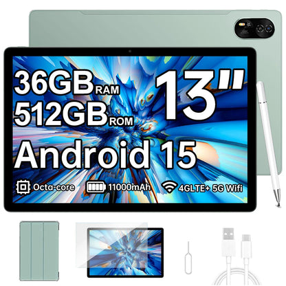 Blackview MEGA 8 [No EU Charger] Tablet 13 inch 90Hz 2K FHD+ Display 36GB(12+24) 512GB 11000mAh 50MP+13MP Android 15 Dual SIM 4G