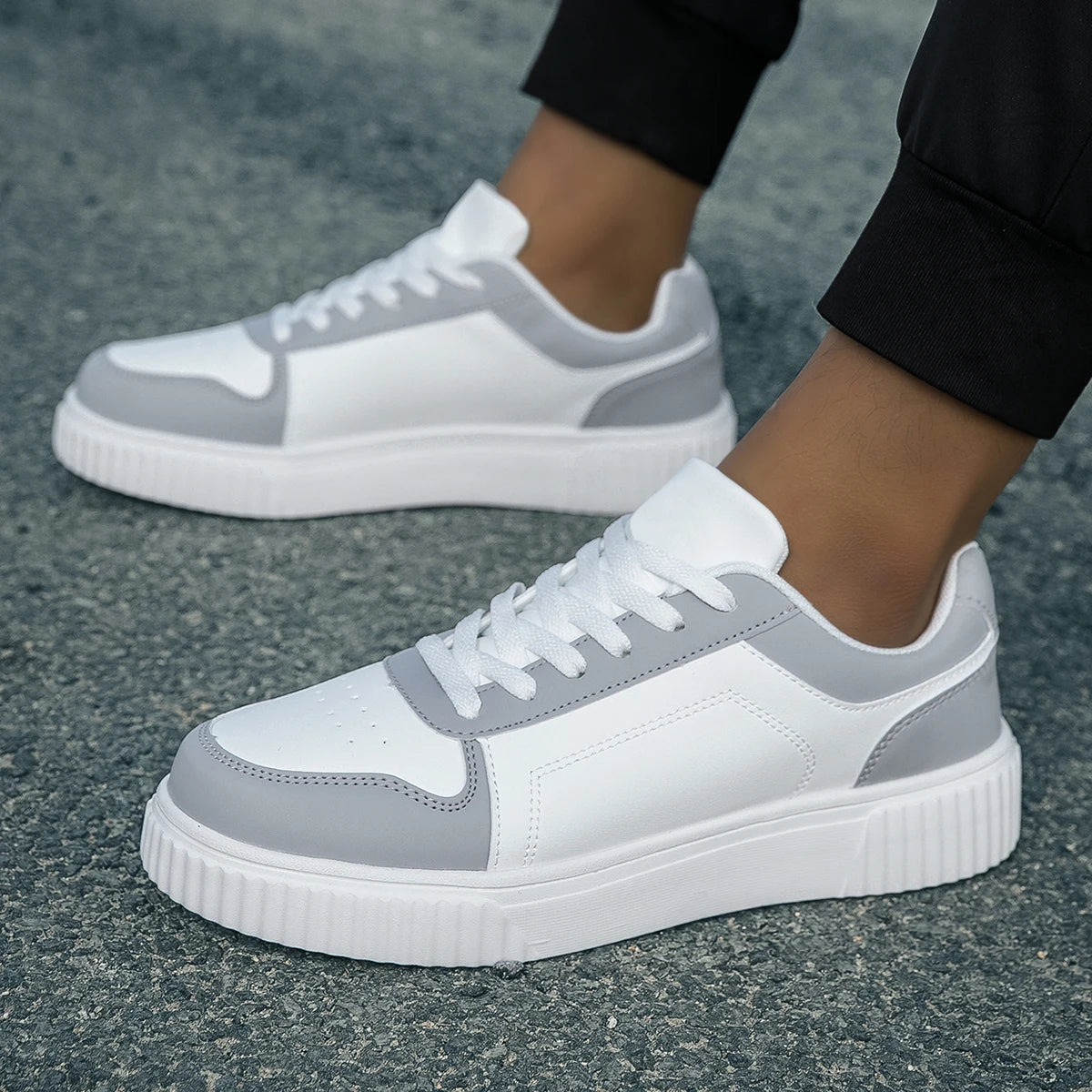 YRZL Womens Sneakers Autumn White Shoes Lightweight Thick Sole Non Slip Skatebaord Shoes Unisex Casual Sports Shoes for Man.