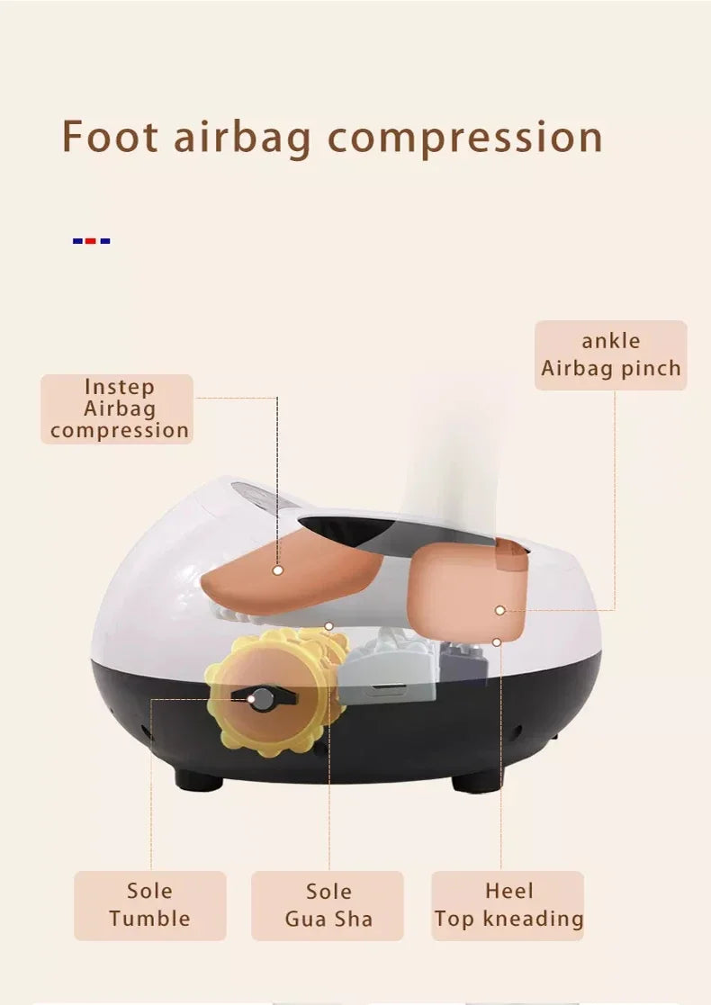 Electric Shiatsu Foot Massager Health Care Heating deep Kneading Scraping Vibration Air Compression Massage Therapy Anti-stress.