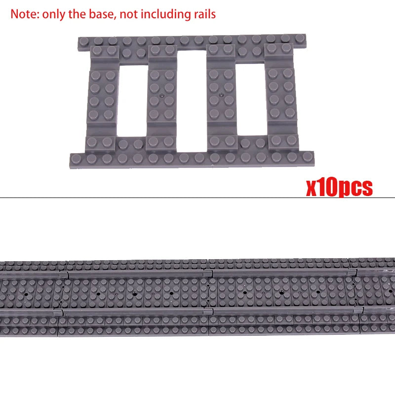 MOC City Creative Idea Train Straight and Curved Rails Base Tracks Shoulder Building Blocks Bricks Accessories DIY kid Toys gift