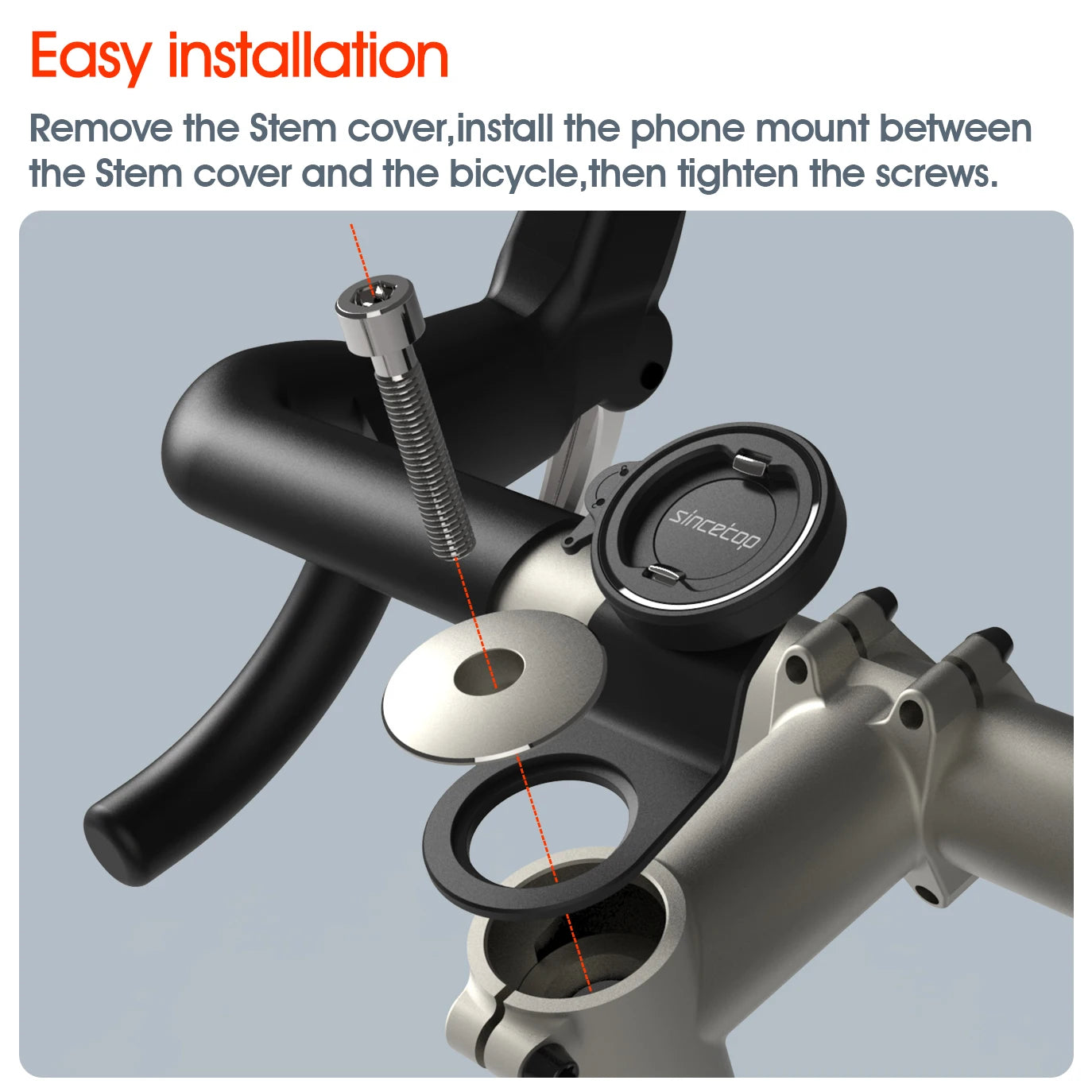 Bike Stem Phone Mount,Mountain Bicycle Phone Holder,Universal Aluminum Handlebar Cell Phone Cycling MTB Quick Attach/Detach.