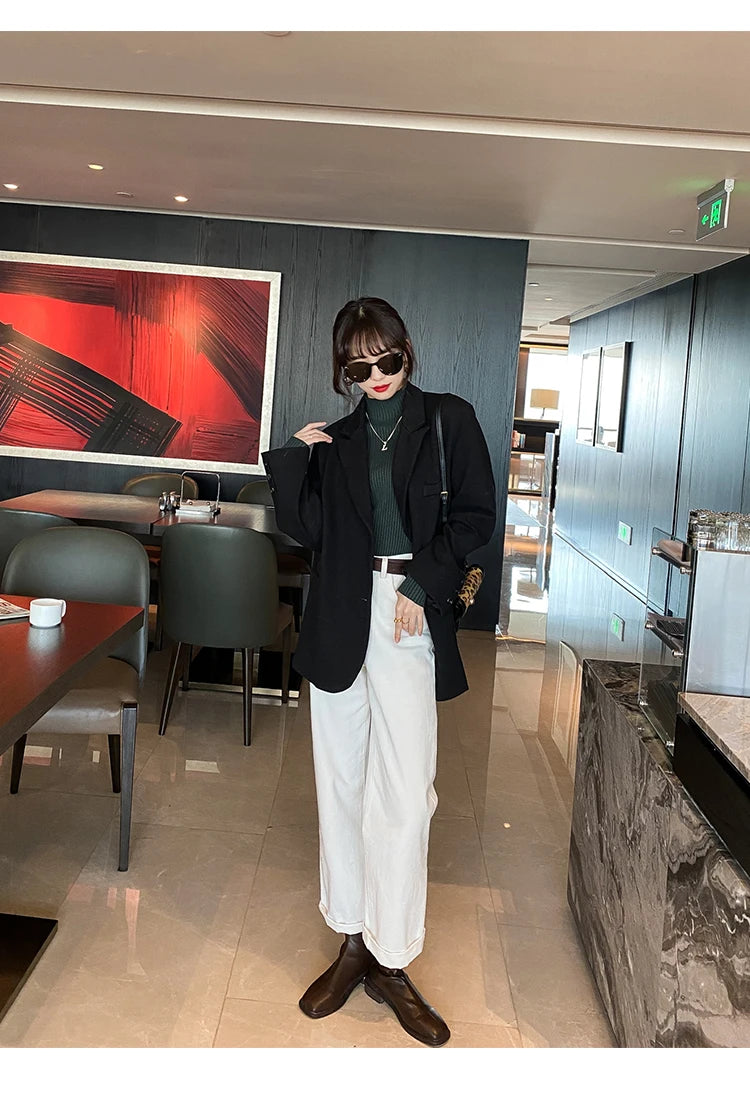 Winter Langarm Mock Neck Gestrickte Frauen Pullover Pullover Schlank Stricken Pullover Frauen Tops Blusas Mujer De Moda 2024 Blusa J995