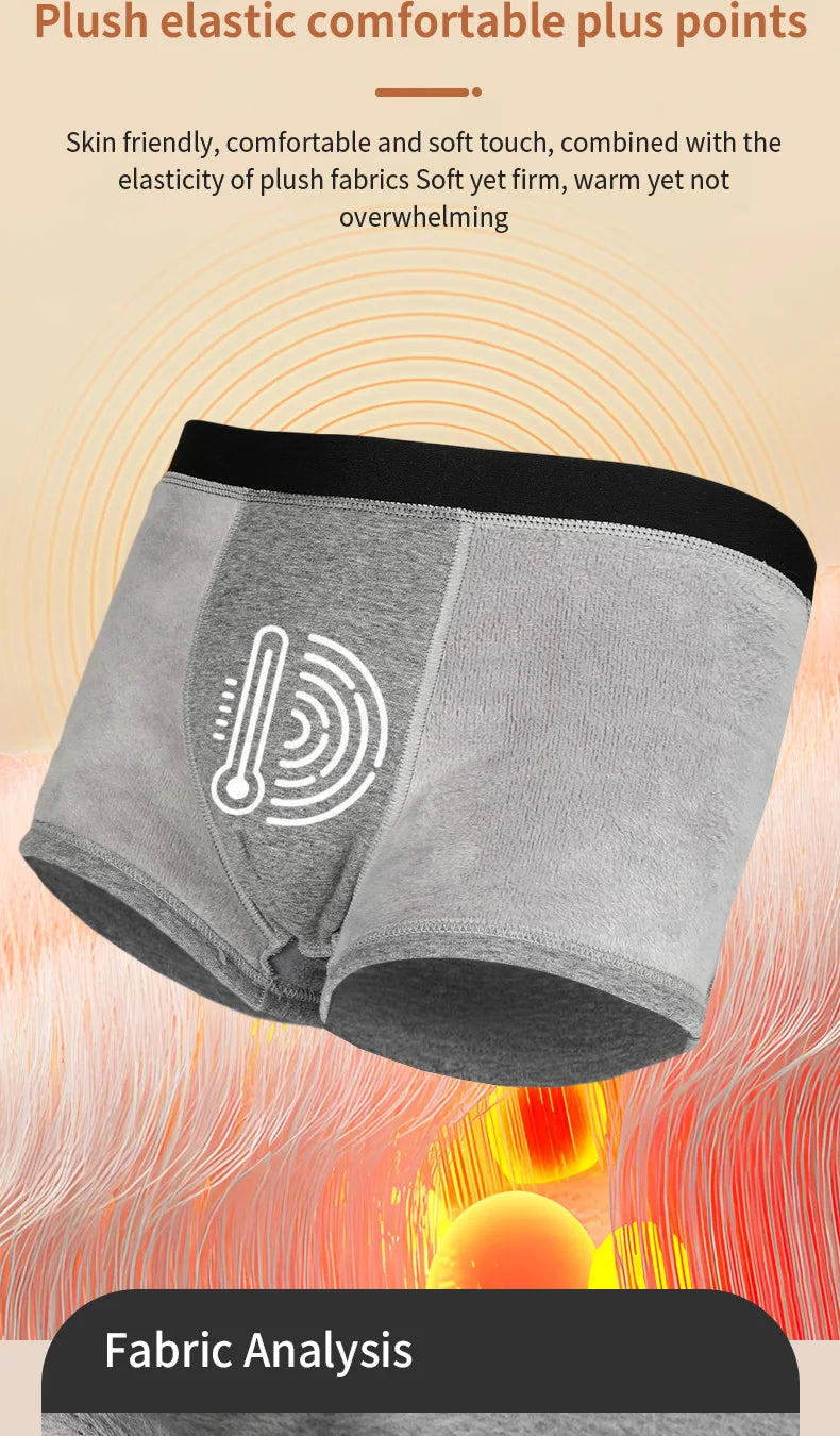 3er-Pack warme Unterwäsche für Herren, Samt und verdickt, Herren-Boxershorts, kältebeständige Shorts für Herbst und Winter, Sport für Jungen