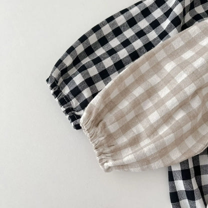 Frühling Herbst Ins Neugeborenen Plaid Langarm Body Lose Junge Baby Onesie Casual Kind Mädchen Baumwolle Strampler Kleinkind Kleidung.