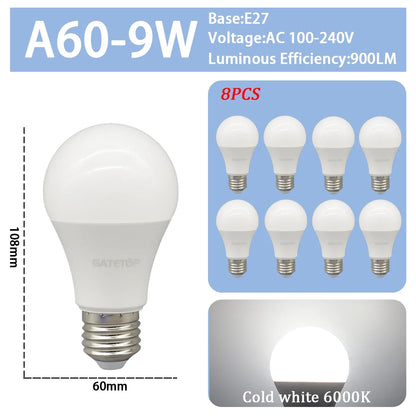 8PCS Led-lampe E27 B22 E14 220V GU10 Spot Licht 9W LED Glühlampe Retro Edison Vintage lampe AC 220V 110V Glas Lampen für Zuhause