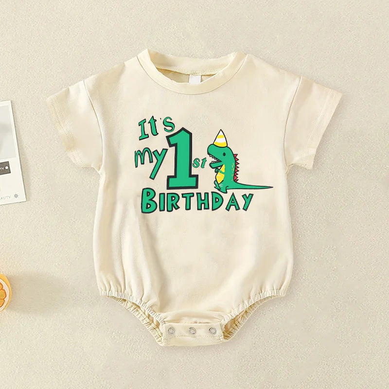 „It's My First Birthday“-Bubble-Strampler für Babys, kurzärmelig, übergroßer Bubble-Body, Geburtstagsfeier, Säuglingskleidung.