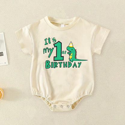 „It's My First Birthday“-Bubble-Strampler für Babys, kurzärmelig, übergroßer Bubble-Body, Geburtstagsfeier, Säuglingskleidung.