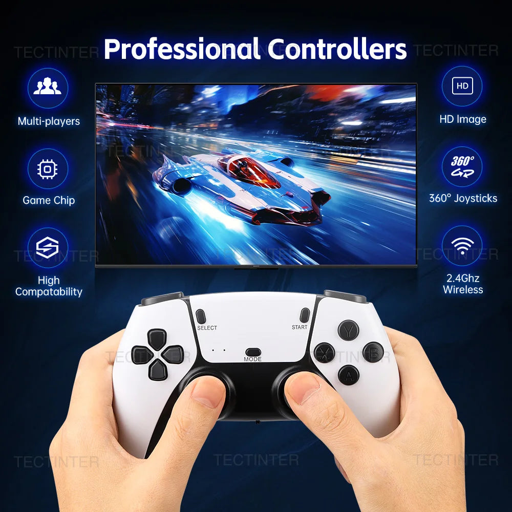 M15 Video Game Console 4K TV Game Stick 64G Built-in 20000 Games Retro Handheld Game Player With Wireless Controller Gamepad.