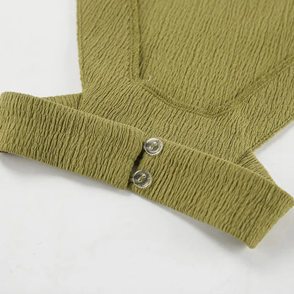 Tuularose Hanging Green Pants Set Sleeveless Backless Personality Temperament Commuter Two-piece Set Summer New Women Pants Set.