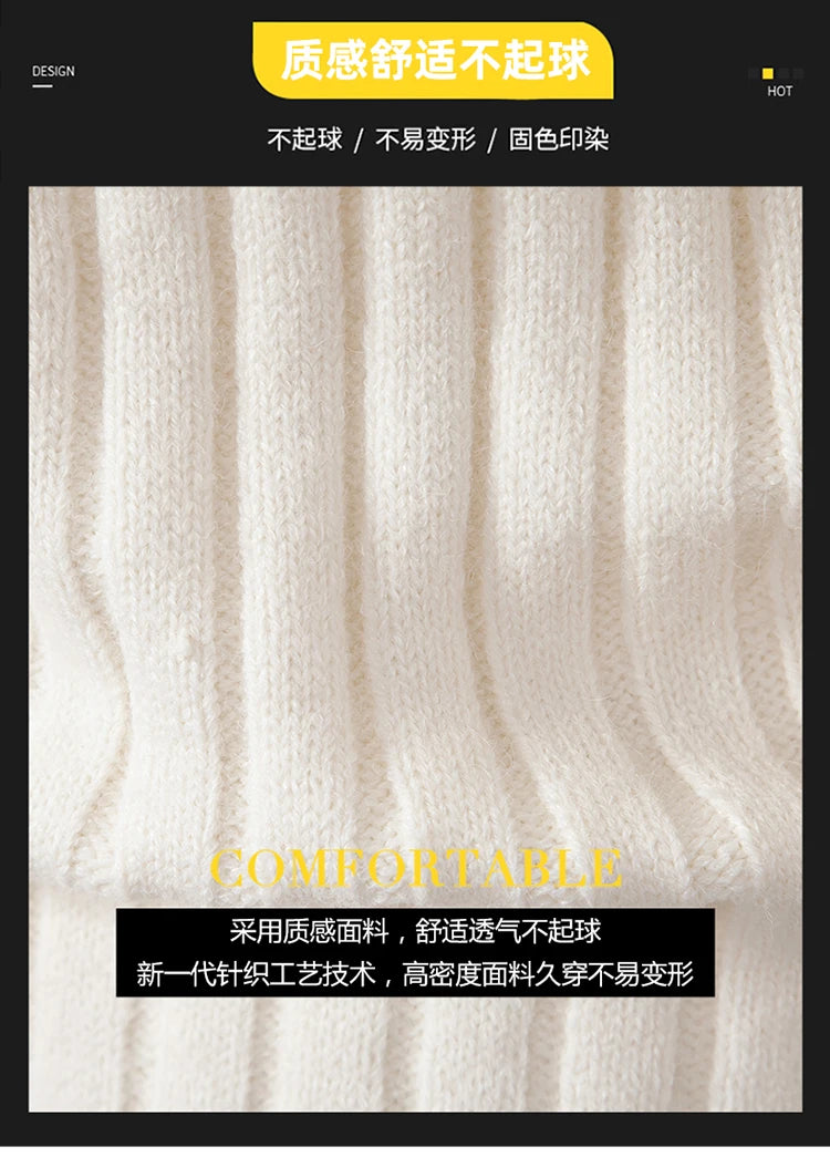 2023 Autumn  and Winter New Sweaters Warm Fit Knitted Sweaters Solid Color Casual Pullover Multiple Styles Sweater Men.